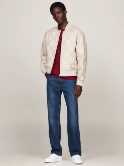 Kurtki & Płaszcze*Tommy Hilfiger Kurtka Bomber Z Falowanym Pikowaniem BLEACHED STONE