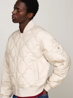 Kurtki & Płaszcze*Tommy Hilfiger Kurtka Bomber Z Falowanym Pikowaniem BLEACHED STONE