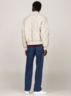 Kurtki & Płaszcze*Tommy Hilfiger Kurtka Bomber Z Falowanym Pikowaniem BLEACHED STONE