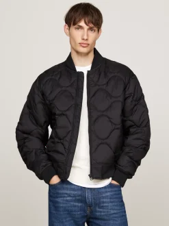 Kurtki & Płaszcze*Tommy Hilfiger Kurtka Bomber Z Falowanym Pikowaniem BLACK