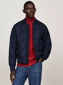 Kurtki & Płaszcze*Tommy Hilfiger Kurtka Bomber Z Falowanym Pikowaniem DESERT SKY