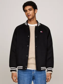 Kurtki & Płaszcze|Bomberki*Tommy Hilfiger Kurtka Bomber Z Kontrastowymi Detalami BLACK
