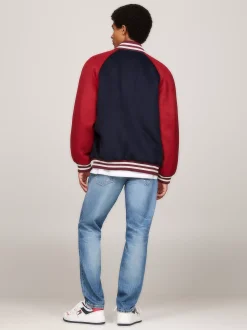 Kurtki & Płaszcze|Bomberki*Tommy Hilfiger Kurtka Bomber Z Mieszanki Wełny DARK NIGHT NAVY / REGATTA RED
