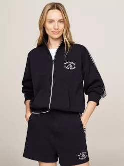 Bluzy Dresowe & Z Kapturem*Tommy Hilfiger Kurtka Dresowa W Stylu Varsity DESERT SKY