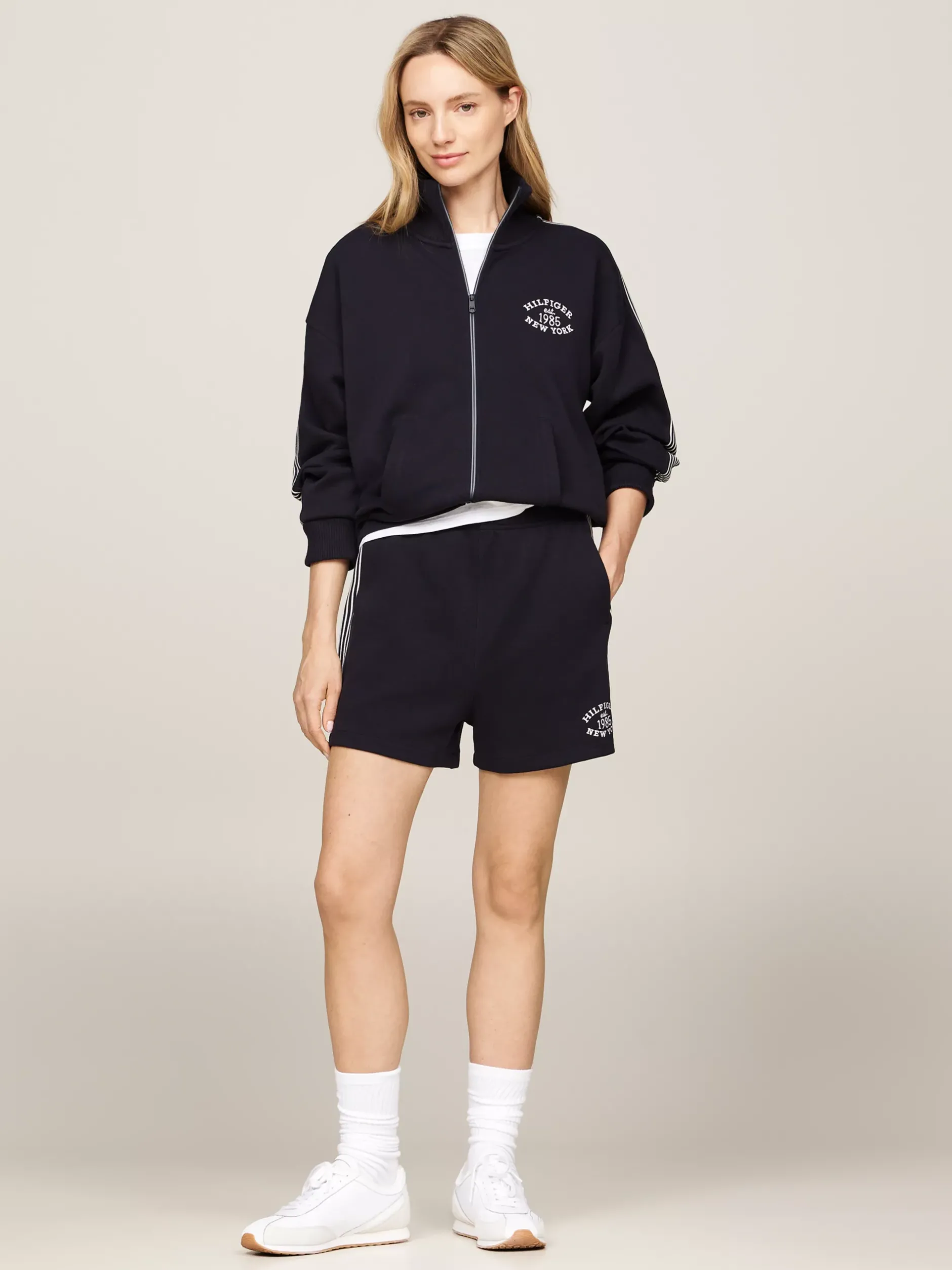 Bluzy Dresowe & Z Kapturem*Tommy Hilfiger Kurtka Dresowa W Stylu Varsity DESERT SKY