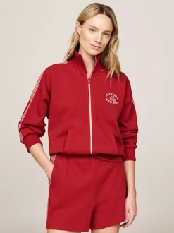 Bluzy Dresowe & Z Kapturem*Tommy Hilfiger Kurtka Dresowa W Stylu Varsity DARK MAGMA
