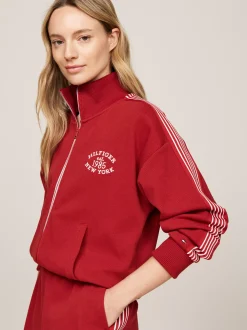 Bluzy Dresowe & Z Kapturem*Tommy Hilfiger Kurtka Dresowa W Stylu Varsity DARK MAGMA