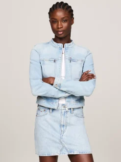 Kurtki & Płaszcze*Tommy Hilfiger Kurtka Jeansowa Biker O Obcisłym Kroju DENIM LIGHT