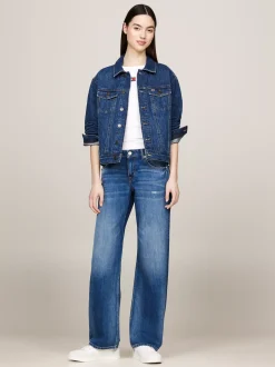 Kurtki & Płaszcze*Tommy Hilfiger Kurtka Jeansowa Trucker O Kroju Mom Fit DENIM DARK