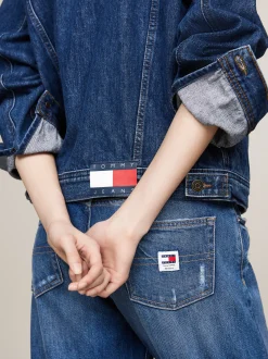 Kurtki & Płaszcze*Tommy Hilfiger Kurtka Jeansowa Trucker O Kroju Mom Fit DENIM DARK