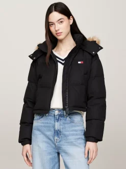 Kurtki & Płaszcze*Tommy Hilfiger Kurtka Puchowa Alaska O Skróconym Kroju BLACK