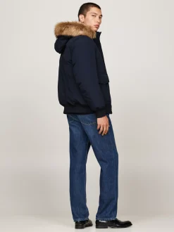 Kurtki & Płaszcze*Tommy Hilfiger Kurtka Puchowa Bomber Rockie Ze Sztucznym Futrem DESERT SKY