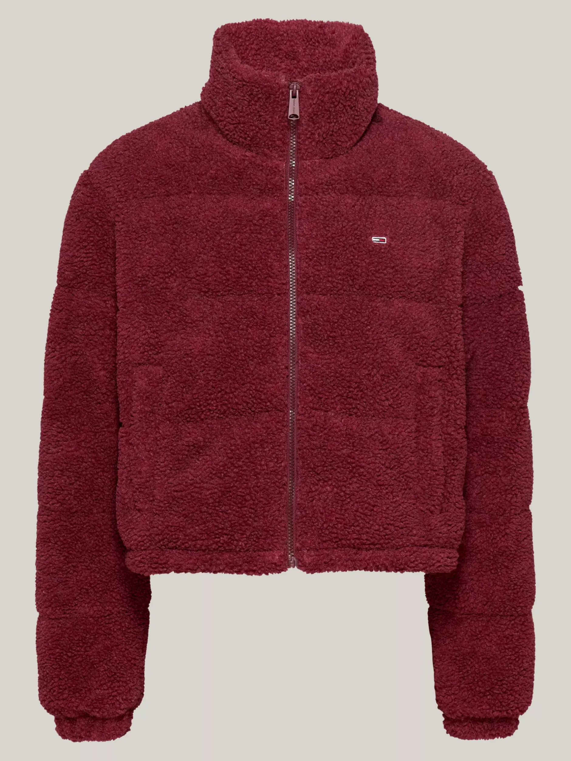Kurtki & Płaszcze*Tommy Hilfiger Kurtka Puchowa Z Polaru O Skróconym Kroju DEEP ROUGE