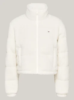 Kurtki & Płaszcze*Tommy Hilfiger Kurtka Puchowa Z Polaru O Skróconym Kroju ANCIENT WHITE