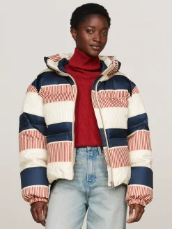 Kurtki & Płaszcze*Tommy Hilfiger Kurtka Puffer Z Sygnowanym Wzorem GLOBAL STP H PUFFER/ CNTY IVORY