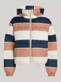 Kurtki & Płaszcze*Tommy Hilfiger Kurtka Puffer Z Sygnowanym Wzorem GLOBAL STP H PUFFER/ CNTY IVORY