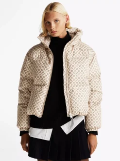 Kurtki & Płaszcze*Tommy Hilfiger Kurtka Puffer Z Sygnowanym Wzorem DIAMOND MONOTYPE/ COUNTRY IVORY
