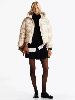 Kurtki & Płaszcze*Tommy Hilfiger Kurtka Puffer Z Sygnowanym Wzorem DIAMOND MONOTYPE/ COUNTRY IVORY