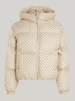 Kurtki & Płaszcze*Tommy Hilfiger Kurtka Puffer Z Sygnowanym Wzorem DIAMOND MONOTYPE/ COUNTRY IVORY