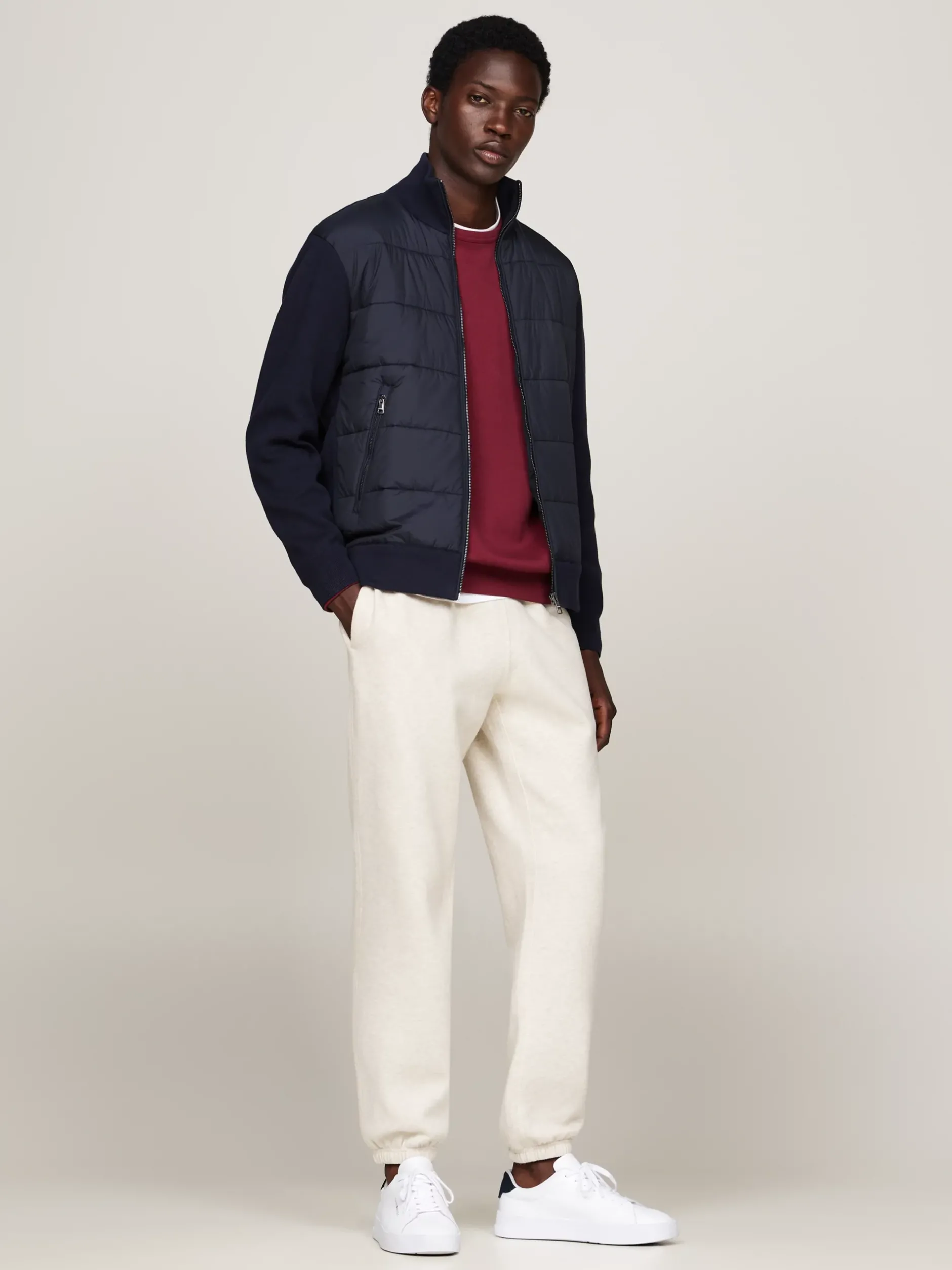 Swetry|Dzianina*Tommy Hilfiger Kurtka Smart Casual O Mieszanej Fakturze DESERT SKY