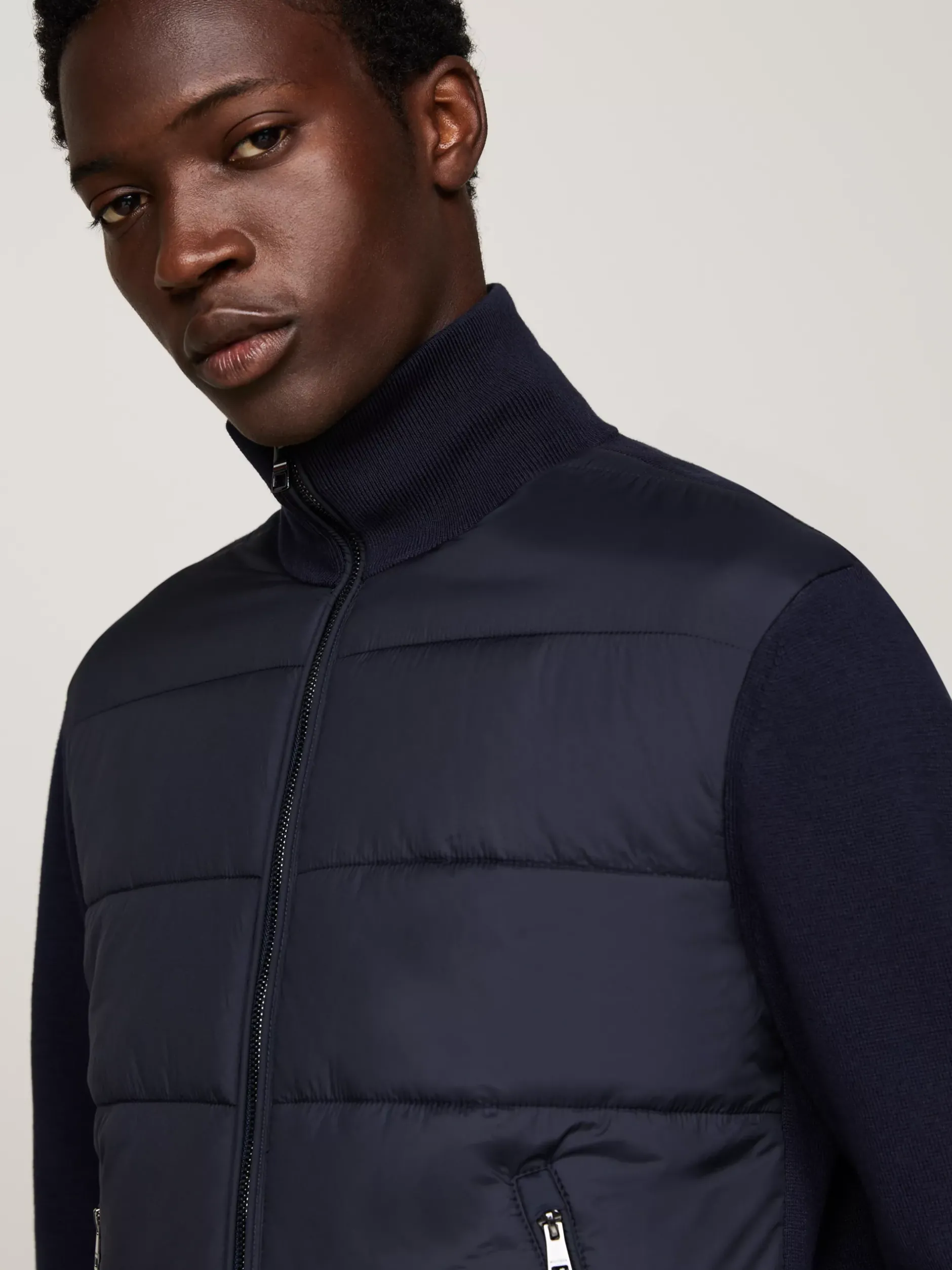 Swetry|Dzianina*Tommy Hilfiger Kurtka Smart Casual O Mieszanej Fakturze DESERT SKY