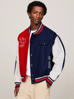 Kurtki & Płaszcze|Bomberki*Tommy Hilfiger Kurtka Tommy X Mercedes F1 X CR W Stylu Varsity YALE NAVY