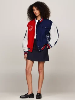 Kurtki & Płaszcze|Bomberki*Tommy Hilfiger Kurtka Tommy X Mercedes F1 X CR W Stylu Varsity YALE NAVY