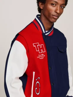Kurtki & Płaszcze|Bomberki*Tommy Hilfiger Kurtka Tommy X Mercedes F1 X CR W Stylu Varsity YALE NAVY