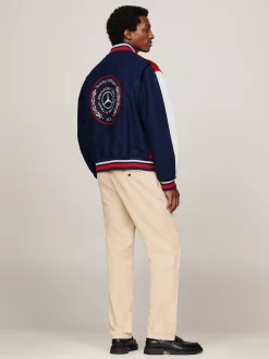 Kurtki & Płaszcze|Bomberki*Tommy Hilfiger Kurtka Tommy X Mercedes F1 X CR W Stylu Varsity YALE NAVY