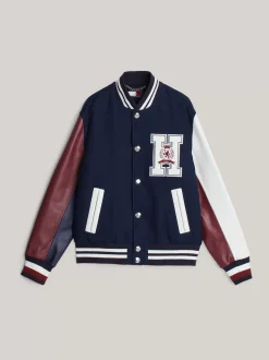Kurtki & Płaszcze|Bomberki*Tommy Hilfiger Kurtka Z Logo W Stylu Uczelnianym DESERT SKY