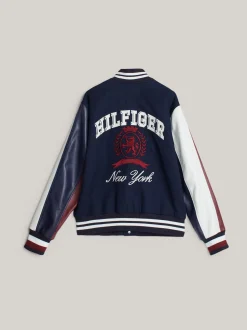 Kurtki & Płaszcze|Bomberki*Tommy Hilfiger Kurtka Z Logo W Stylu Uczelnianym DESERT SKY