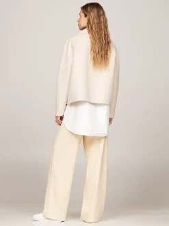 Kurtki & Płaszcze|Wełniane Płaszcze*Tommy Hilfiger Kurtka Z Zapinanym Na Guziki Kołnierzem CLASSIC BEIGE