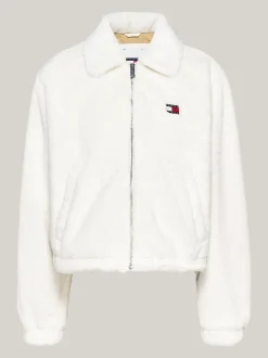 Kurtki & Płaszcze*Tommy Hilfiger Kurtka Ze Sztucznego Futra O Skróconym Kroju IVORY
