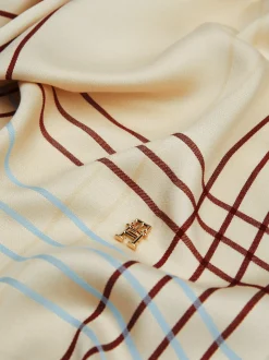 Szaliki|Szaliki*Tommy Hilfiger Kwadratowa Apaszka Corporate W Kratę ANCIENT WHITE