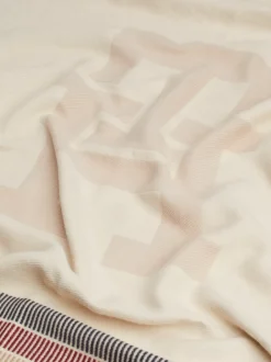 Szaliki|Szaliki*Tommy Hilfiger Kwadratowy Szal Z Monogramem TH ANCIENT WHITE