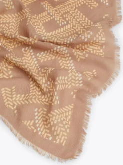 Szaliki|Szaliki*Tommy Hilfiger Kwadratowy Szal Z Monogramem TH BEIGE