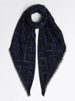 Szaliki|Szaliki*Tommy Hilfiger Kwadratowy Szal Z Monogramem TH SPACE BLUE