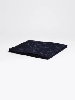 Szaliki|Szaliki*Tommy Hilfiger Kwadratowy Szal Z Monogramem TH SPACE BLUE