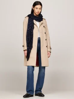 Szaliki|Szaliki*Tommy Hilfiger Kwadratowy Szal Z Monogramem TH SPACE BLUE