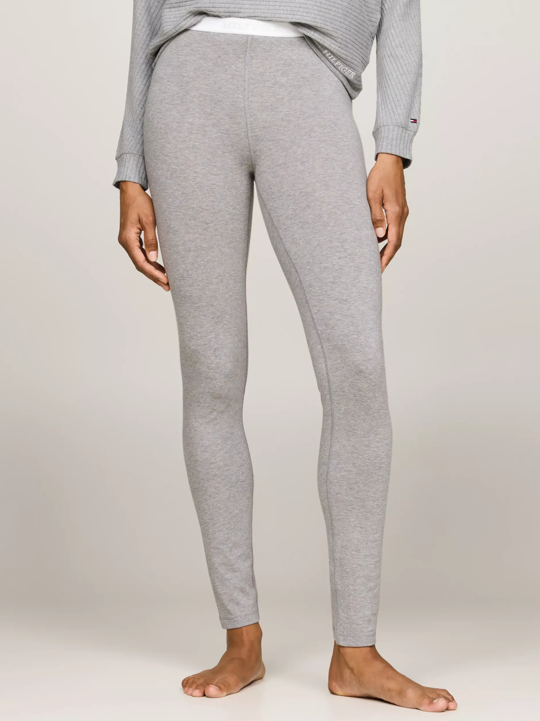 Stroje Domowe*Tommy Hilfiger Legginsy Pełnej Długości Hilfiger Monotype MID GREY HT