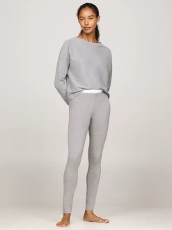 Stroje Domowe*Tommy Hilfiger Legginsy Pełnej Długości Hilfiger Monotype MID GREY HT