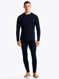 Bielizna*Tommy Hilfiger Legginsy Termoaktywne Z Logo Na Pasku DESERT SKY