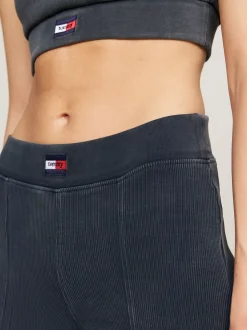 Spodnie*Tommy Hilfiger Legginsy Z Rozszerzanymi Nogawkami Z Zamkami WET SLATE