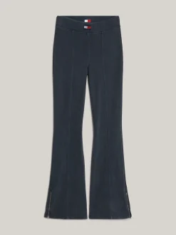 Spodnie*Tommy Hilfiger Legginsy Z Rozszerzanymi Nogawkami Z Zamkami WET SLATE