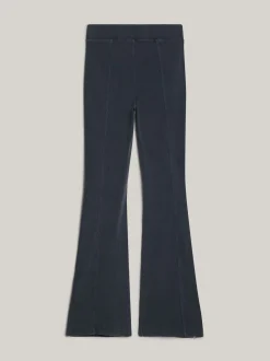 Spodnie*Tommy Hilfiger Legginsy Z Rozszerzanymi Nogawkami Z Zamkami WET SLATE