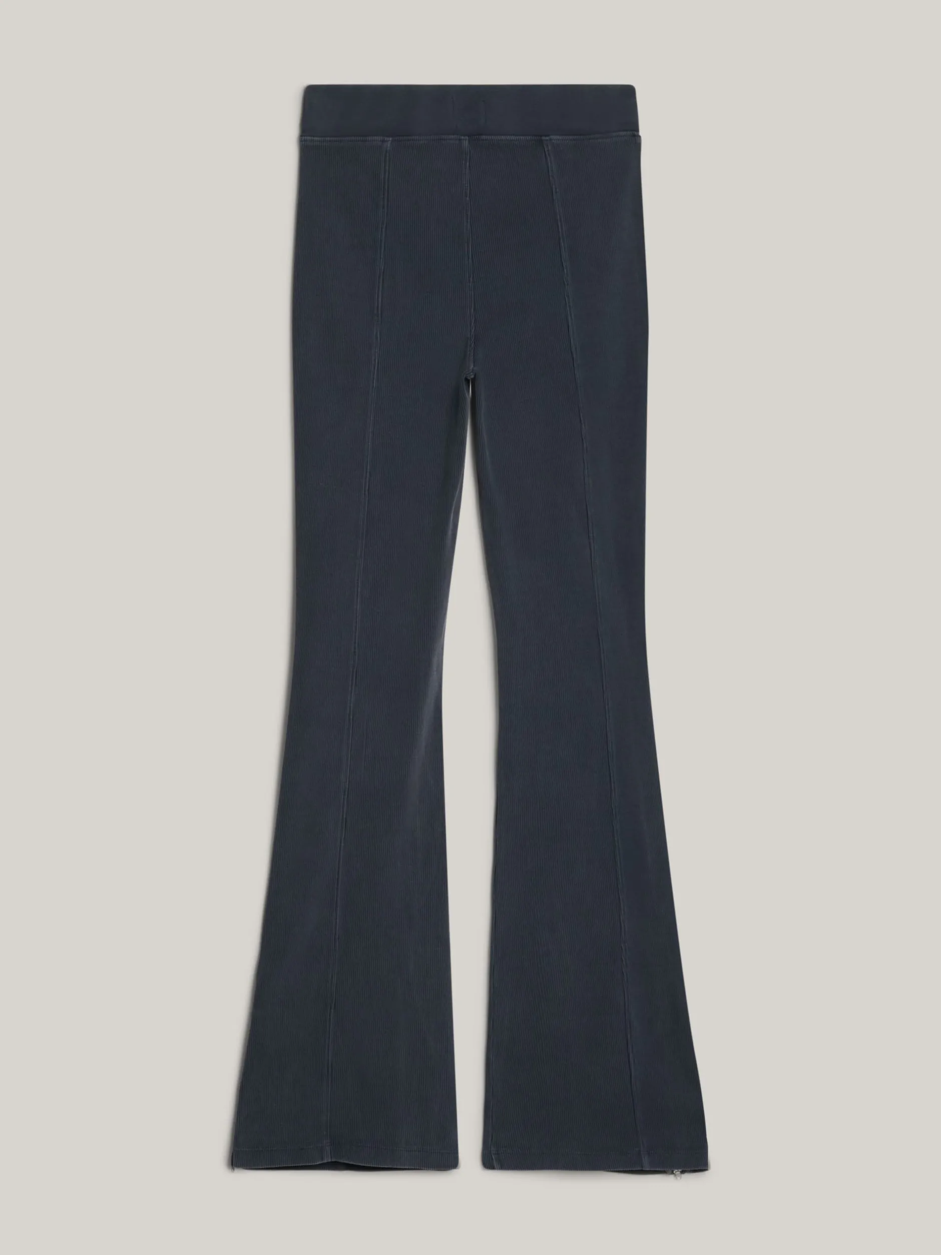 Spodnie*Tommy Hilfiger Legginsy Z Rozszerzanymi Nogawkami Z Zamkami WET SLATE