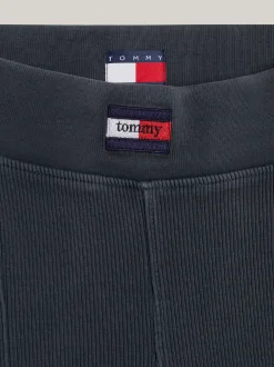 Spodnie*Tommy Hilfiger Legginsy Z Rozszerzanymi Nogawkami Z Zamkami WET SLATE