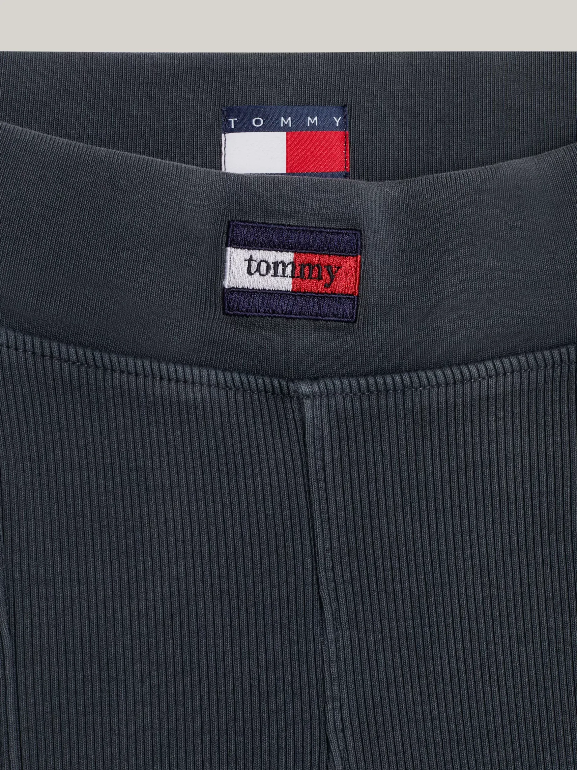 Spodnie*Tommy Hilfiger Legginsy Z Rozszerzanymi Nogawkami Z Zamkami WET SLATE