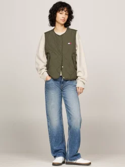Kurtki & Płaszcze*Tommy Hilfiger Lekka Kamizelka Z Falowanym Pikowaniem FATIGUE GREEN