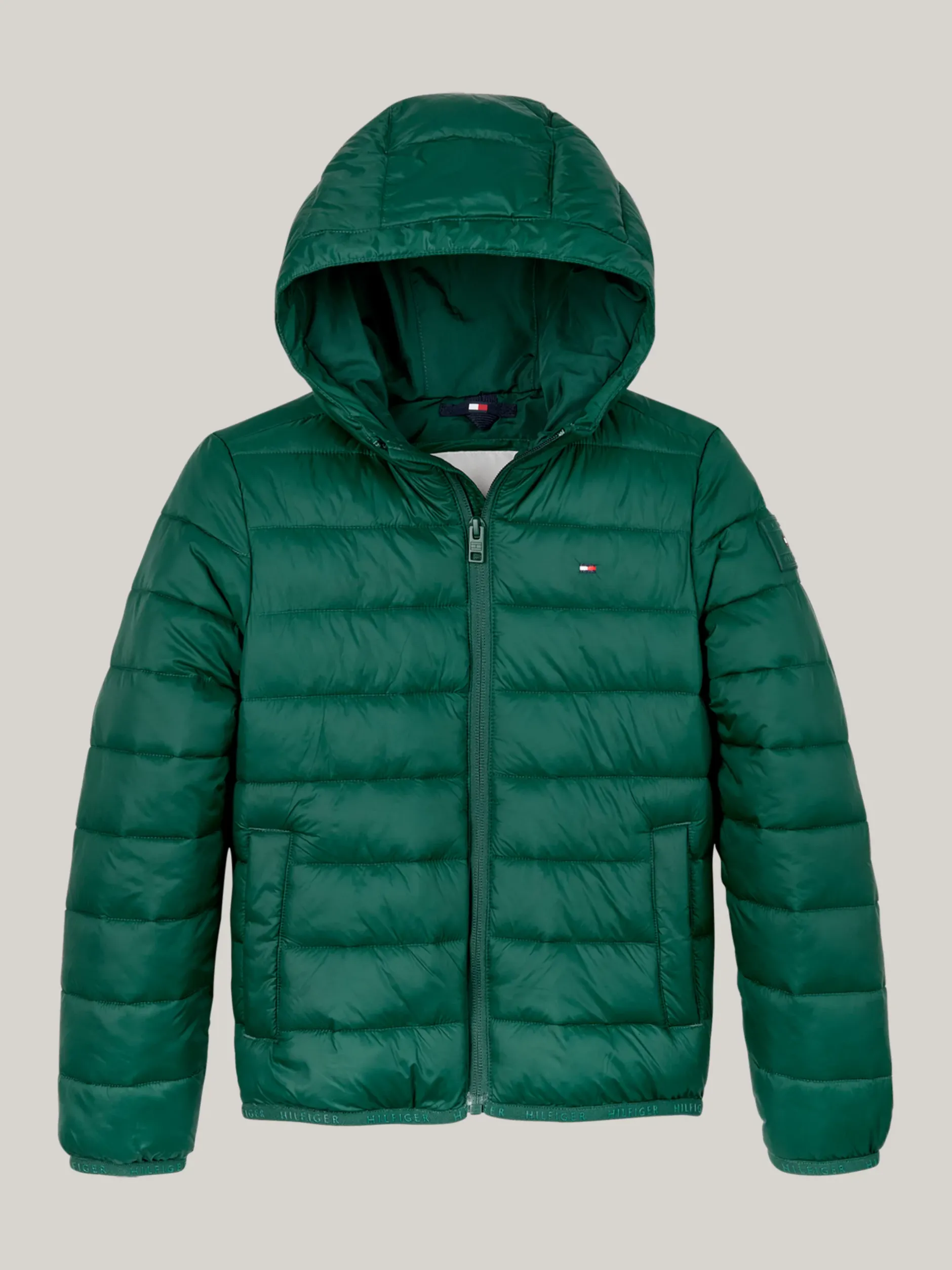 Kurtki I Płaszcze|Kurtki*Tommy Hilfiger Lekka Ocieplana Kurtka Z Kapturem ORNAMENTAL GREEN